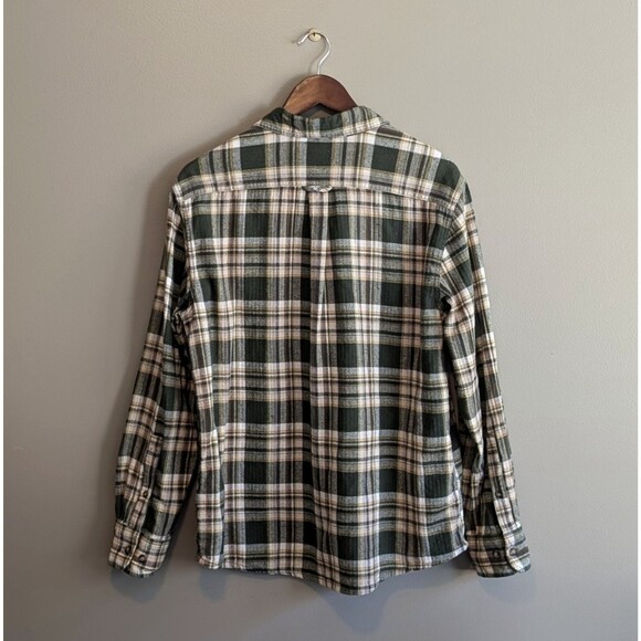 Eddie Bauer Size Large Plaid Shirt Mens Button Up Green White Classic Style LS L - Picture 5 of 5